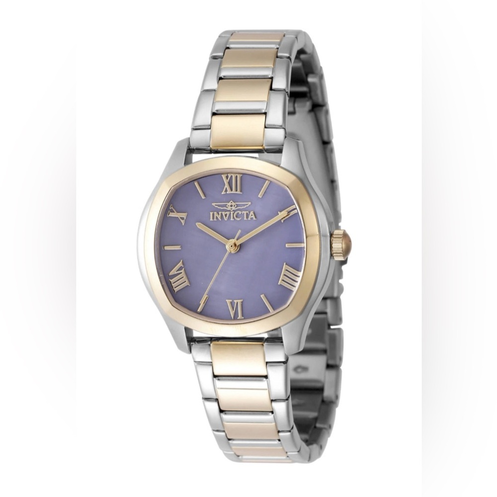 Invicta Two-Tone Stainless Steel Watch with Purple Dial
